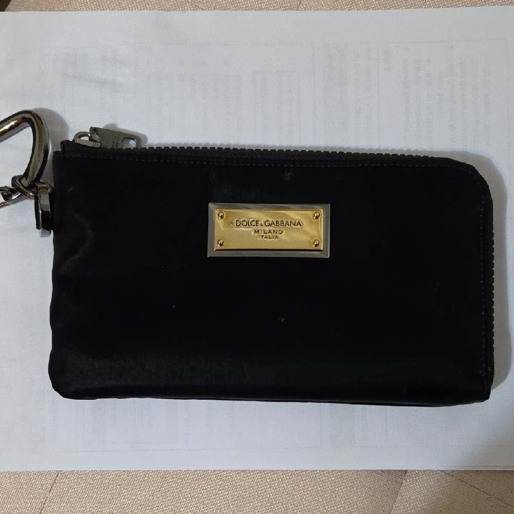 Dolce & Gabbana Black Pouch with Gold Logo